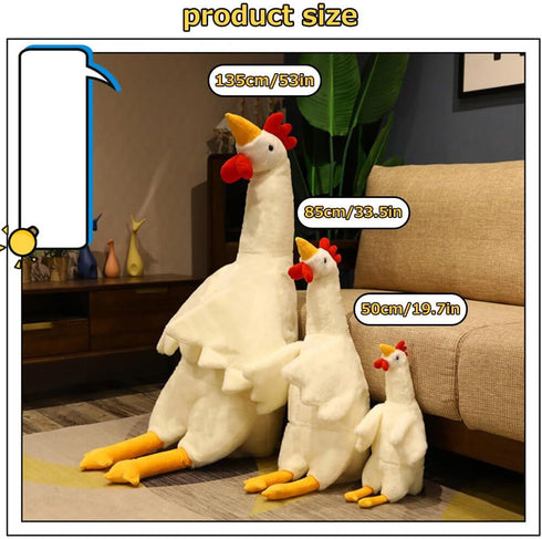 Chicken Stuffed Animal Plush Doll, Giant Cozy Farm Animal Plush Pillow Toys for Kids Birthday Decoration