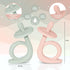 Baby Teething Toys - Silicone Baby Teether Chew Toys, Freezer Safe BPA Free, Rose Quartz/Lite Green