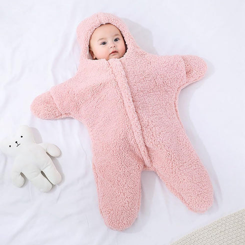 Generic Baby Starfish Onesie, Thick Fleece Wearable Starfish Baby Onesie, Newborn Starfish Swaddle Bag