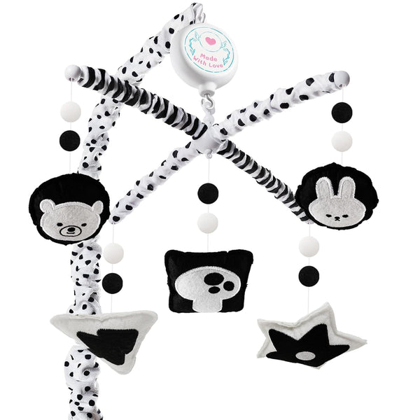 Montessori Baby Crib Mobile High Contrast Mobile for Crib, Black and White