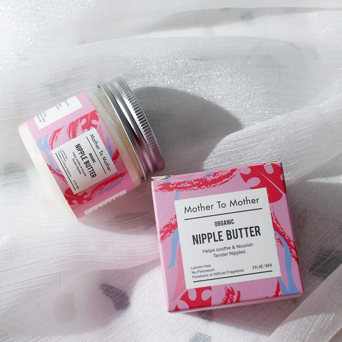 Mother To Mother 2 oz, 2 Organic Nipple Butter Breastfeeding Cream by | Lanolin-Free, Safe for Nursing & Dry Skin