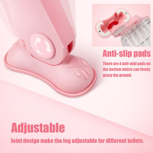 GrowthPic Toddler Toilet Training Seat Ladder with Sturdy Non-Slip Wide Step and Soft Cushion for Girls with Splash