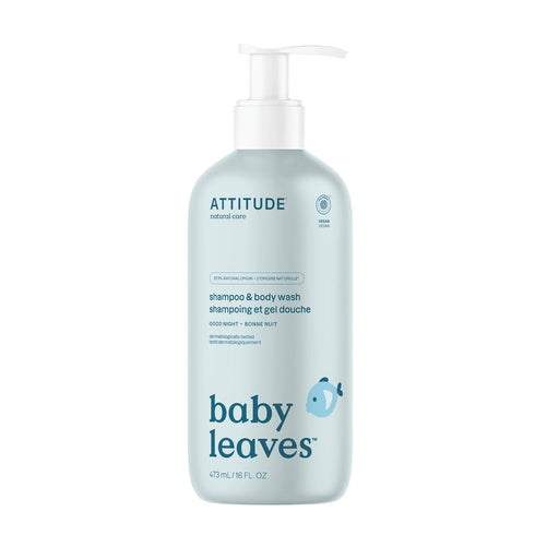 ATTITUDE 2-in-1 Shampoo and Body Wash for Baby EWG Verified Good Night 16 Fl Oz