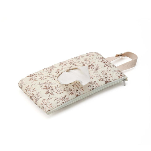 Mommy HIBEAR Quilted Diaper Wipe Pouch Portable Bag Refillable Floral Baby Wipe Holder for Travel Stroller Daily Casual