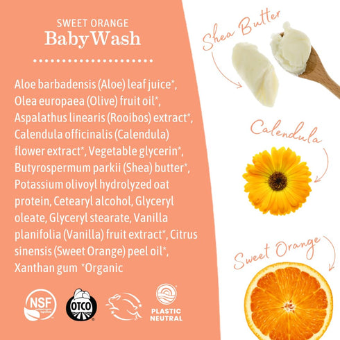 Earth Mama Sweet Orange Baby Lotion, Moisturizing Body Lotion for Dry Skin, 8 Fl Oz