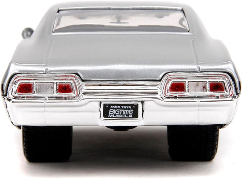 1:24 1967 Jada Toys Bigtime Muscle Chevrolet Impala SS Opening Doors, Hood, Trunk, Rubber Tires(Candy Silver/Black)