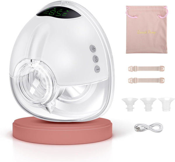 Lulia Breast Pump Hands Free, Wearable Breastfeeding Pump, 4 Modes & 9