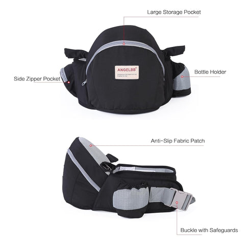 180 Baby Hip Carrier with Foldable Seat Up-Down for Infant,Adjustable Straps Also as Waistband Extender,Huge