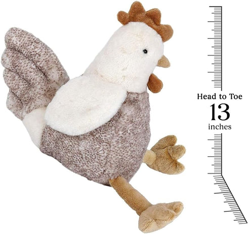 MON AMI Hester The French Hen Stuffed Animal - 13” Chicken Plush Toy, Farm Animal, Great Gift for Kids of All Ages