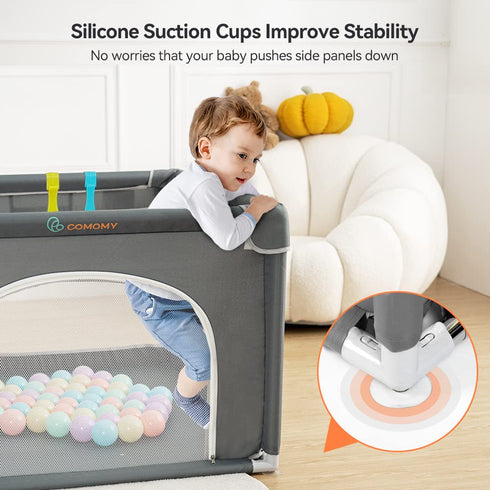 COMOMY Playpens for Babies and Toddlers, Small Baby Play Pens, Activity Center, Non-Slip Baby Fence, Indoor & Outdoor