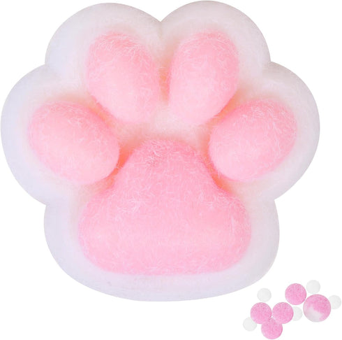 JIACAI 1pcs White Squishy Cat Paw Squishy Toy,5 Inches Big FuFu cat Squeeze