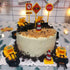 RUIYDZ Construction Cake Topper Large Crane Excavator Traffic Road Sign Cake Toppers Construction Birthday Party