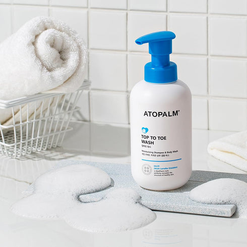 10.1 Oz, 300ml ATOPALM Top to Toe Baby Wash & Shampoo, Sulfate-Free, pH Balanced, Head to Toe Bath, Fl