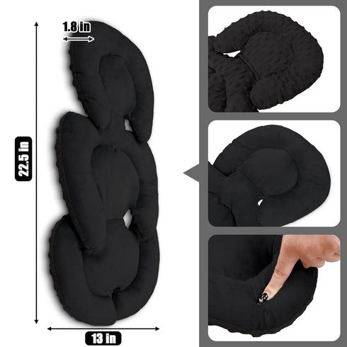 GFU Infant Car Seat Insert Head and Body Support, Reversible Newborn Insert for Carseat with Strap Pads, Soft Stroller