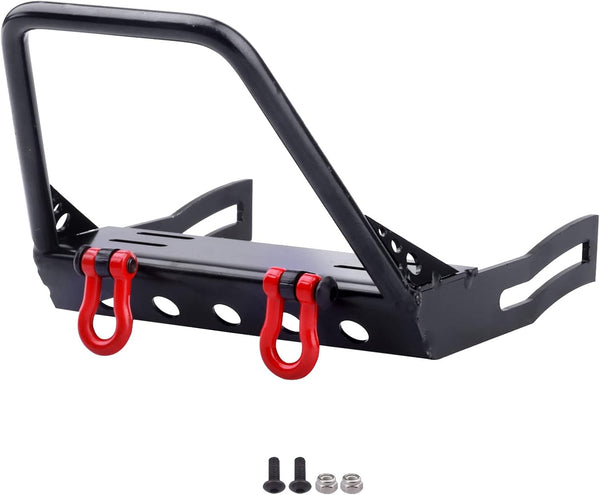 Metal RC Crawler Front Bumper with Winch Mount Shackles for Axial SCX10 & SCX10 II, Redcat Gen7 Gen 8 Upgrades (Type A)