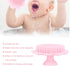 FASJ Baby Head Scrubber, Baby Shampoo Brush Soft Silicone Exfoliator Brush with Ergonomic Handle for Bath(pink)