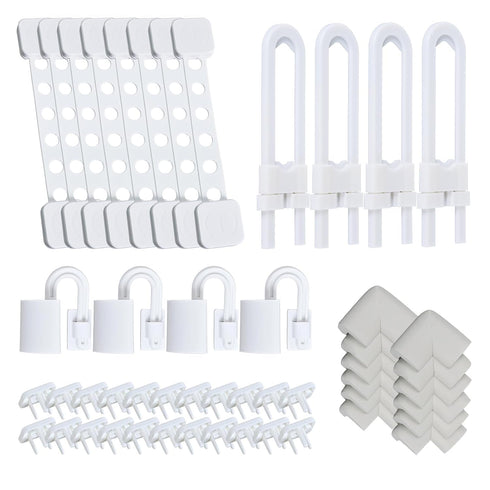 Generic 50 Packs Baby Proof Kit - Safety Locks, Corner Guards, Door Finger