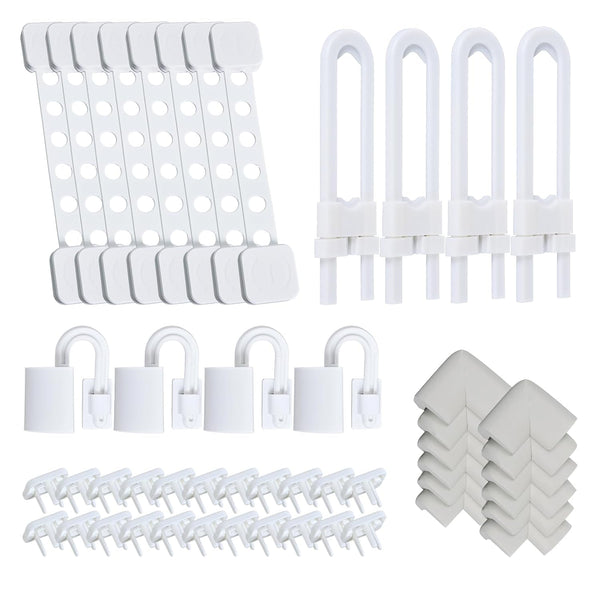 Generic 50 Packs Baby Proof Kit - Safety Locks, Corner Guards, Door Finger