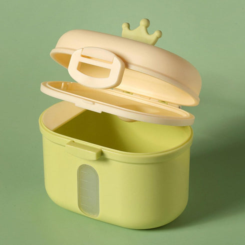 harayaa Formula Dispenser Milk Powder Storage Box with Double Compartments Leakproof Lid Spoon Included Portable Design