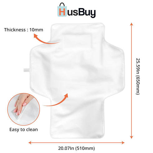 HusBuy Portable Changing Pad for Baby - Waterproof Travel Diaper Changing Mat with Built-in Pillow - Foldable