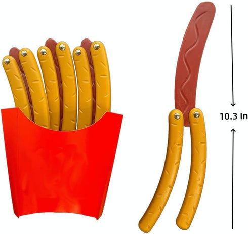 2 Pcs Hotdog Butterfly Fidget Knife Toy, Colorful and Novel Shape,Made with 3D Printing Technology ,Sturdy and Durable,Perfect Stress Relief Toy