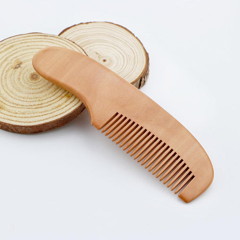 Sxett Infant Hair Brush Portable Wooden Handle Hair Brushes Caps Hair Comb Bath Soothing Brush For Newborns