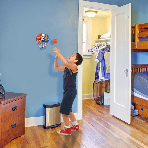 ArtCreativity Mini Basketball Game, 12 Sets with Mini Ball, Back Board Net & Mounting Tape for Kids