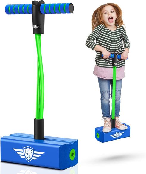 CUUGO LET'S GO! CG Jumping Pogo Stick, Foam Pogo Jumper for Kids, Toys for 3-12 Year Old Boys Girls