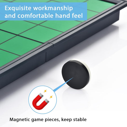 Magnetic Reversi Board Game Set, Classic Folding Travel Games for Kids and Adults