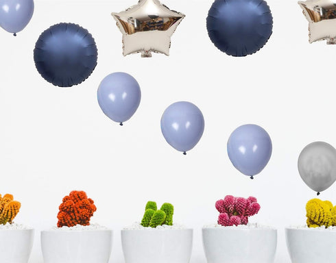 InBy 20pcs Silver Moon Balloon Party Decoration Kit, 36" Moon, 18" Star Foil Mylar, 12" Latex Balloons for Baby Shower
