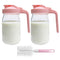 Riznpo 2 PACK Breast Milk Pitcher 32OZ Glass Breastmilk Pitcher with Lids Leak-proof