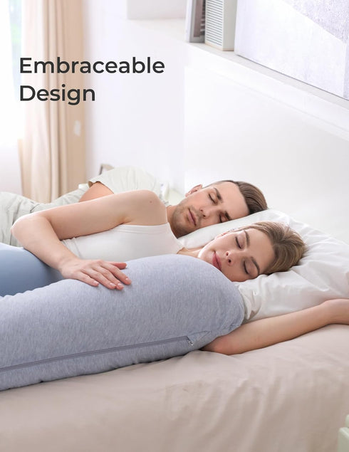 Momcozy Pregnancy Pillows for Side Sleeping, J Shaped Maternity Body Pillow for Pregnancy, Soft Pregnancy Pillow