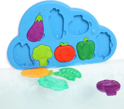 1-3 1 2 Silicone Bath Toys for Toddlers - Sensory Baby Bath Toys with Suction Cup - Puzzles Toy Soft Textured