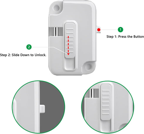 Cabinet Locks for Babies (2 Pack) - Heavy Refrigerator Lock for Fridge, Cabinets, Drawers, and Child Safety