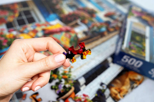 500 Springbok Front Porch Piece Jigsaw Puzzle for Adults - Colorful and Nostalgic Scene - Unique Cut Pieces - Made