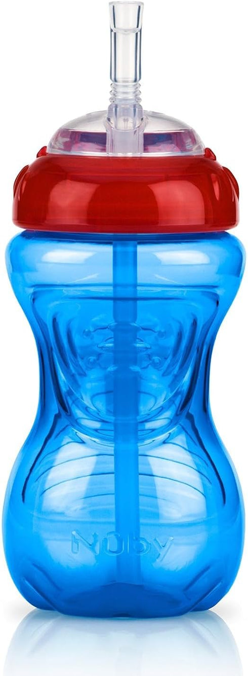 Nuby No-Spill Sippy Cup with Flex Straw - 10-Ounce Bottles (3-Pack) - Neutral Color Training Cups for Toddlers 12+