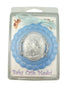 Moulded Acrylic Blue Crib Medal with Guardian Angel for Baby Boy Nursery Decor, 3 1/2 Inch