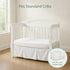 100% 14 Inch EVERYDAY KIDS White Pleated Crib Skirt; Natural Cotton Nursery Crib Bedding Skirt for Baby Boys and Girls;