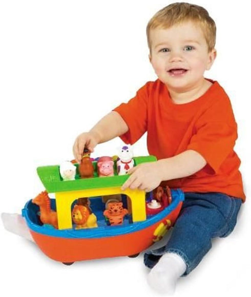 9 Kiddieland Toys Limited Noahs Ark Shape Sorter Toy, Musical Piano Sounds, Animal Figures, Free-Wheeling Push-Along
