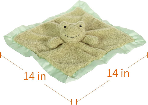 Apricot Lamb Luxury Snuggle Plush Cute Green Frog Infant Stuffed Animals Security Blanket Nursery Character Blanket (Green Frog, 14 Inches) by Apricot Lamb
