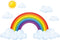 DECOWALL SG2-1713 Rainbow and Clouds Kids Wall Stickers - Wall Decals Peel and Stick Removable for Kids Nursery Bedroom