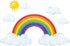 DECOWALL SG2-1713 Rainbow and Clouds Kids Wall Stickers - Wall Decals Peel and Stick Removable for Kids Nursery Bedroom