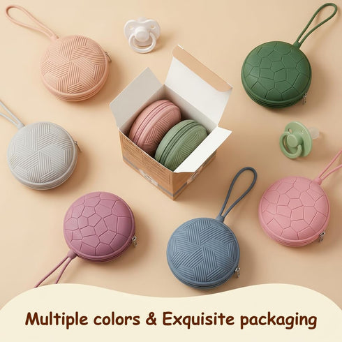 Smlpuame 4 Pack Set,2 2 Pacifier Holder Case Silicone Portable Pacifier Cover Pouch Bag for Diaper Bags Baby Carriage