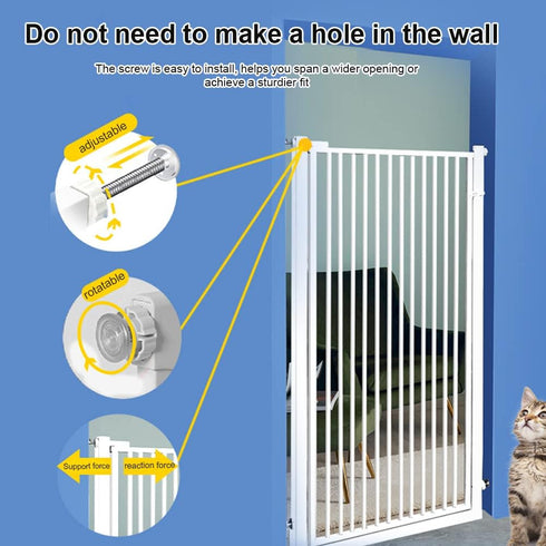 Pressure Mount Baby Gate Threaded Pivot Rod, 4-Pieces Mounting Bolt Kit for Stair Gate, Dog Gate, White