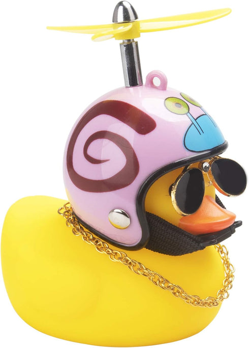 wonuu Rubber Duck Car Decorations, Cute Yellow Duck Dashboard Ornaments with Propeller (Snail-Y)
