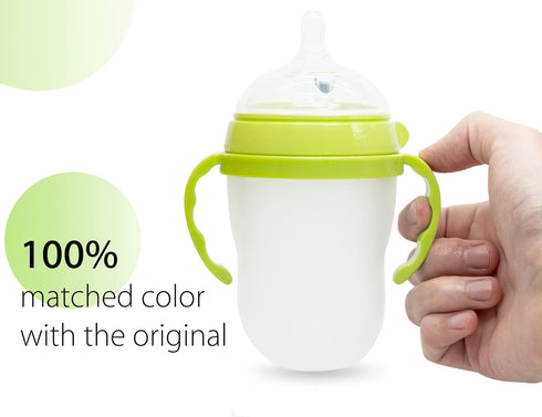 Comotomo Baby Bottle Handles, Pack of 2, Green, Compatible with 5 Ounce & 8 Ounce Silicone Baby Bottles