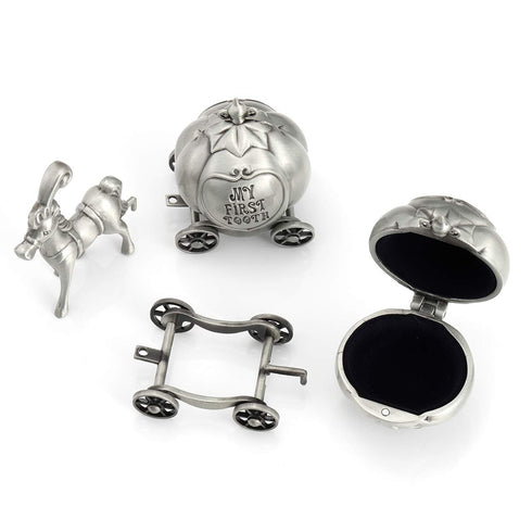 Set, Yoption Baby First Haircut Keepsake and First Tooth Fairy Box Zinc Alloy Pumpkin Carriage Baby Dropped Tooth