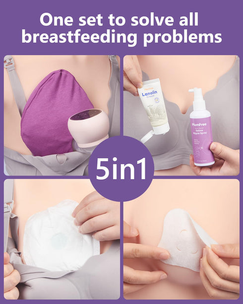 60 Set Packs/Hydrogel Breastfeeding Essentials Kit for Nursing Moms Nipple Relief, Piece Gift with Reusable Hot