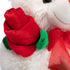 12 Inches HollyHOME Teddy Bear Stuffed Animal Rose Bear with Red Bow Soft Plush Toy Holiday Toy Gift White
