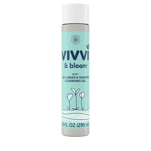 Vivvi & Bloom Gentle 2-in-1 Baby Wash & Shampoo Cleansing Gel - Tear-Free, 10 Fl Oz, Hypoallergenic Formula